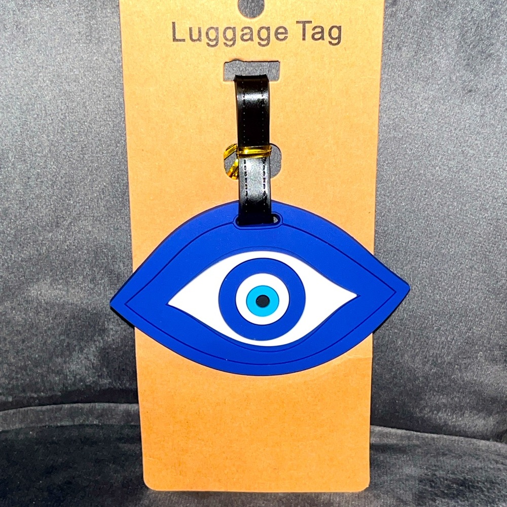 Evil eye luggage tag